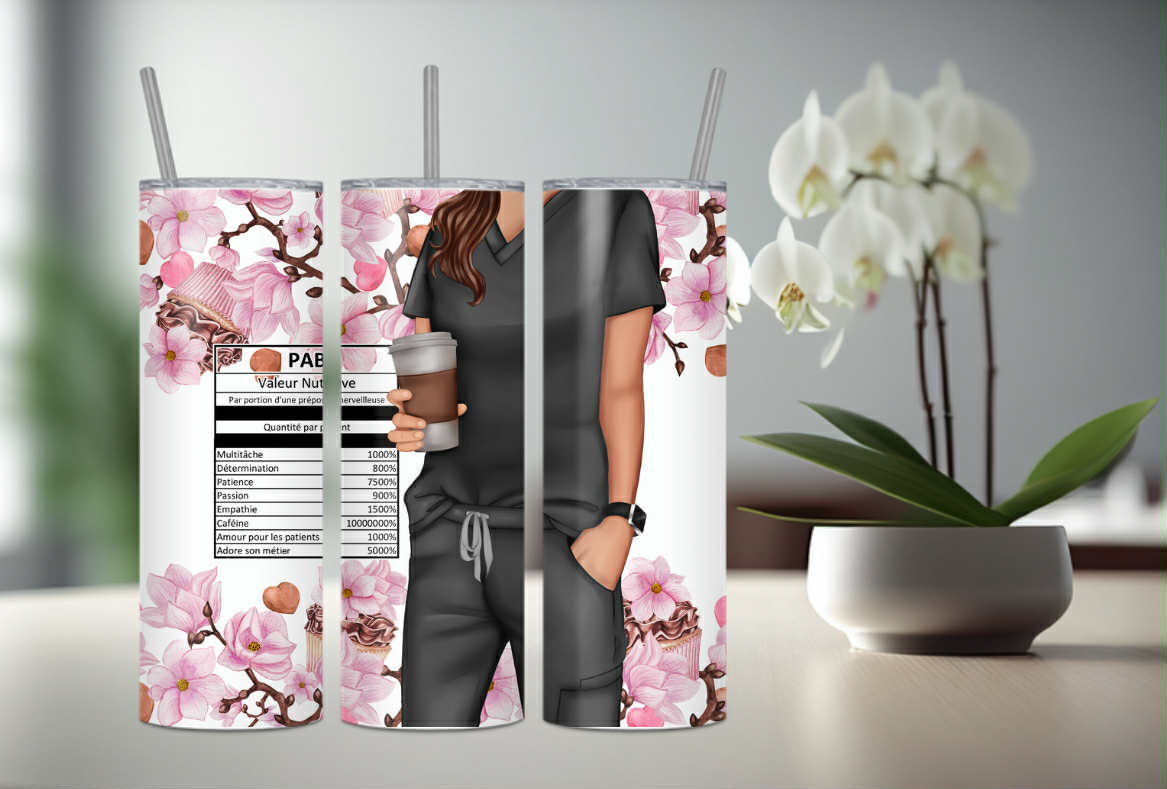 Gobelet Préposée aux bénéficiaires (fleuri)