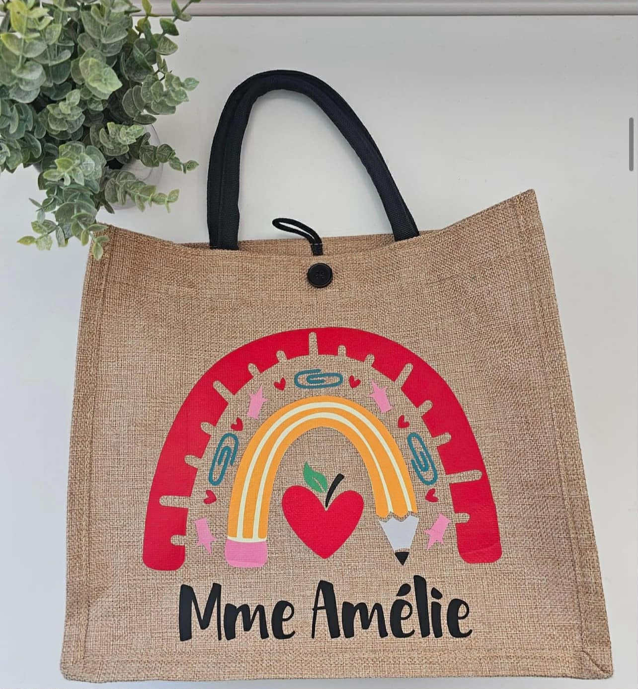 Sac jute -arc-en-ciel