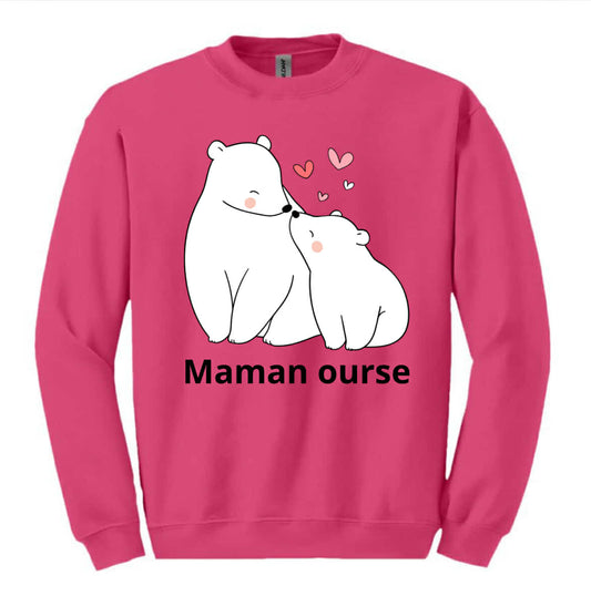 Chandail coton ouaté Maman ourse